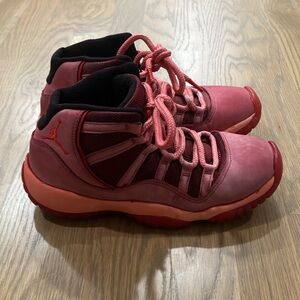 Air Jordan Kids Velvet 11 Retro Heiress Pink Red Sneakers Tennis Shoes